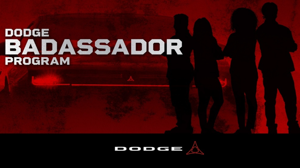 Program announcement image with text for the New Dodge Badassador Program