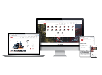 images of peterbilt site on multiple devices
